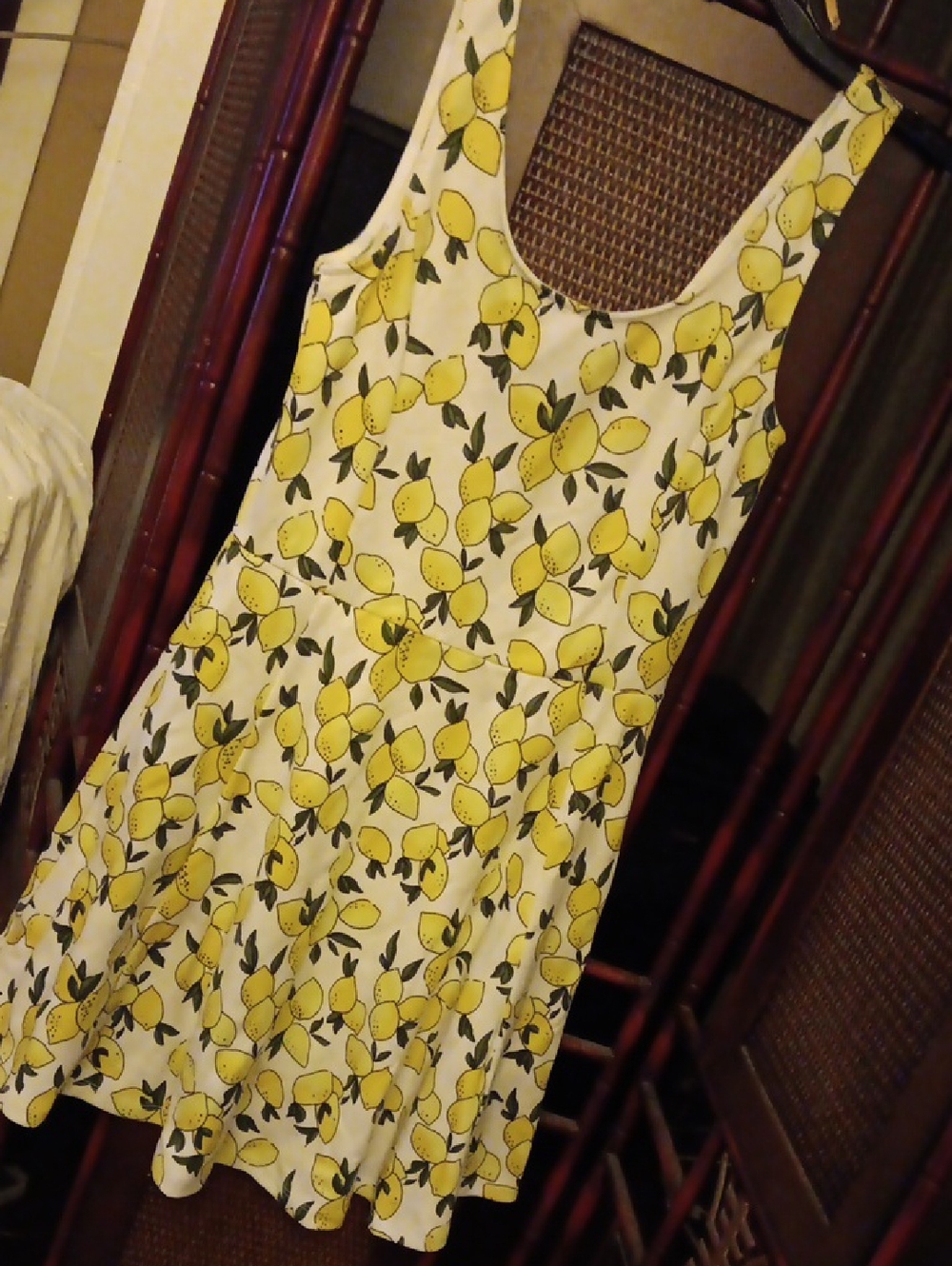 Divided Yellow Lemon 🍋 Print Tank Dress